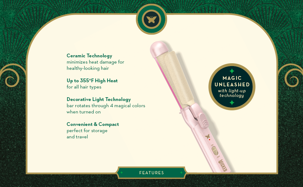 Wicked Glinda 1" Curling Iron with Light-Up Technology from Conair
