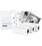 LFPERT Thermal Paper, Self-Adhesive Sticker Paper, 57mmx3.8m Black White Sticky Papers for Journa...