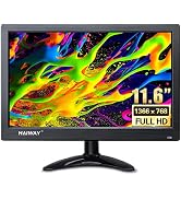Haiway 11.6 inch Security Monitor, 1366x768 LED Monitor Small HDMI Monitor with Remote Control Bu...