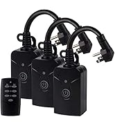 HBN Outdoor Indoor Wireless Remote Control 3-Prong Outlet Weatherproof Heavy Duty 15 A Compact 1 ...