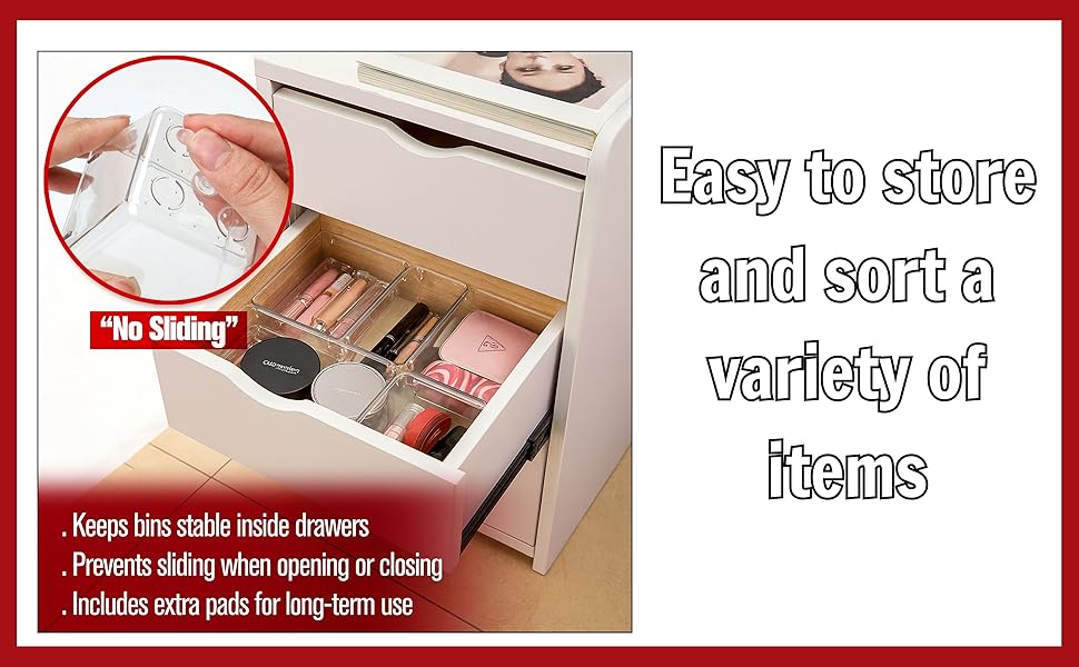 Non-Slip Drawer Organizer Bin