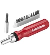 ANVANNA Tools HT0088 12 in 1 screwdriver/nut cutter set, 11 drill bits (cross, slotted, Torx, squ...