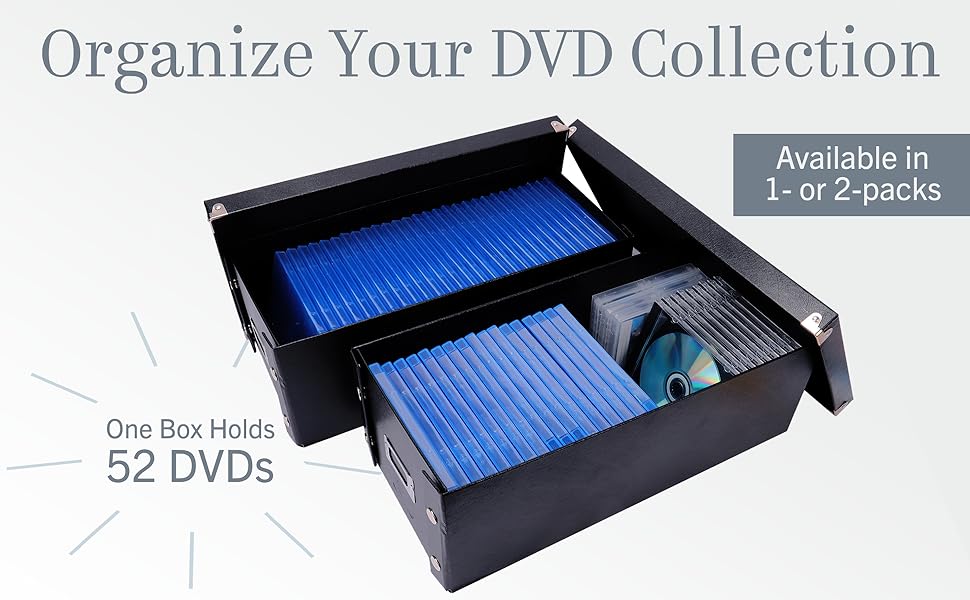 One Box Holds 52 2 DVDs. Available in 1- or 2-pack.