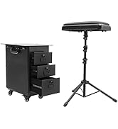 SJXHRFXY Black Rolling Makeup Case, Manganese Steel &amp; Acrylic, 44.09lb Capacity, Lockable, 16.54x...