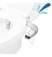 GenieBidet Ultra-Slim Toilet Bidet Attachment, Left Handed Bidet Attachment for Toilet, Adjustabl...