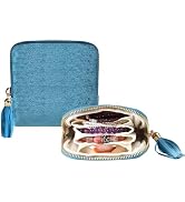 shunmei Small Travel Jewelry Case Mini Travel Jewelry Bag Portable Organizer Storage Pouch for Ne...