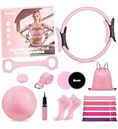 Hoedia 17 PCS Pilates Kit for Women, Pilates Equipment Ring and Ball Set with Resistance Bands, Y...