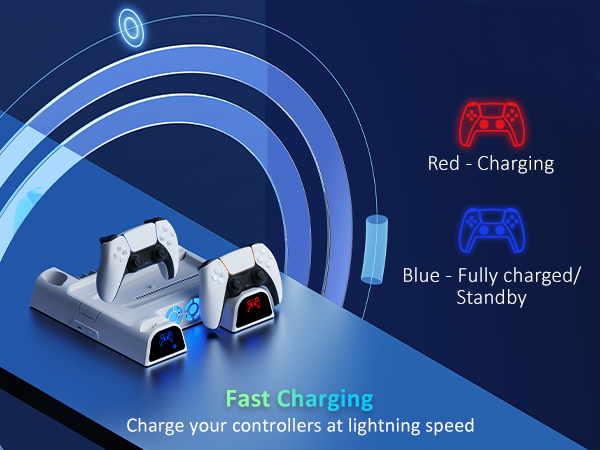 This stand can fully charge two controllers within 3 hours.
