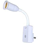 Yogcow E27/E26 Plug in Light Bulb Socket Adapter Extender with Motion Sensor Switch, Dusk to Dawn...