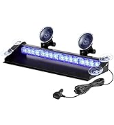 WOWTOU 29 Flash Pattern LED Blue Emergency Dash Light bar for Volunteer Firefighter Vehicles EMS ...