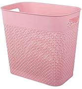 UUJOLY Plastic Trash Can Wastebasket, Garbage Container Basket for Bathrooms, Kitchens, Offices, ...