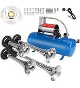BANHAO Train Horns Kit for Trucks 12V 180dB Super Loud Truck Air Horn with 1.6 gallon 150 PSI Air...