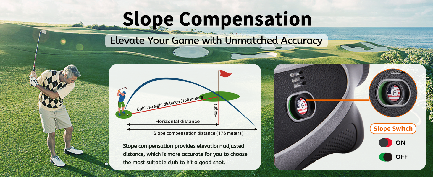 portable golf range finder with slope 7x magnification magnet multifunctional