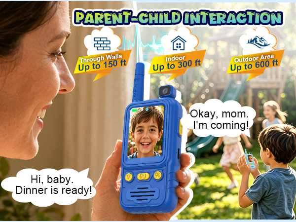 2-Pack Video Walkie Talkies for Kids Boy Girl Age 4-10 Toy Rechargeable Birthday Gift Indoor Outdoor