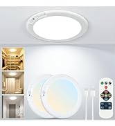 Rodalims Rechargeable Ceiling Light No Wiring - Motion Sensor Night Light Indoor with Remote, Bat...
