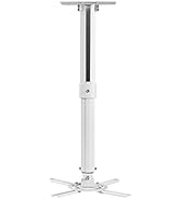 suptek White Projector Ceiling Mount Bracket Fits Flat or Sloped Ceiling Height Adjustable with E...