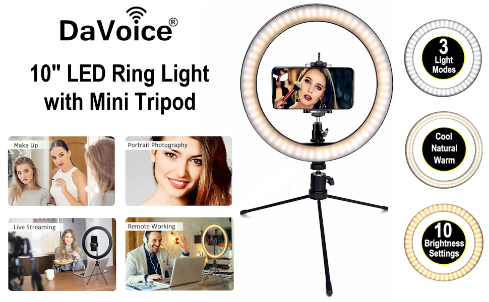 led ring light 10 with tripod stand