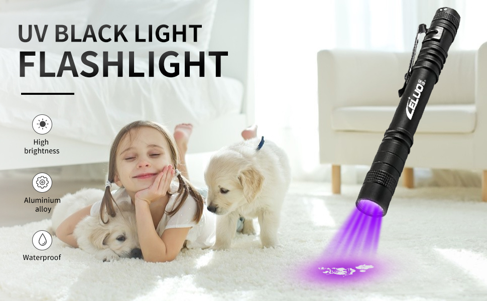UV Penlight Flashlight with Clip,Mini LED Handheld Tactical Pocket Torch with High Lumens