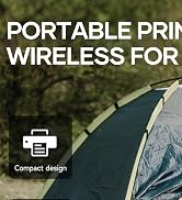 iDPRT Portable-Printer Wireless for Travel, 300DPI Inkless-Thermal-Small-Printer for Home Use, Of...