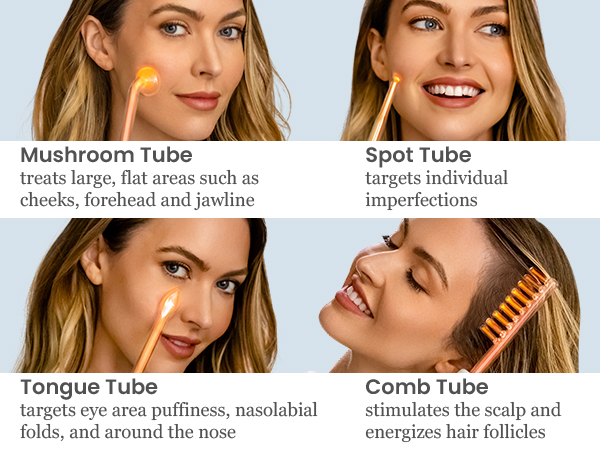 NuDerma Portable Handheld High Frequency Skin Therapy Wand Machine w/Neon – Anti-Aging 