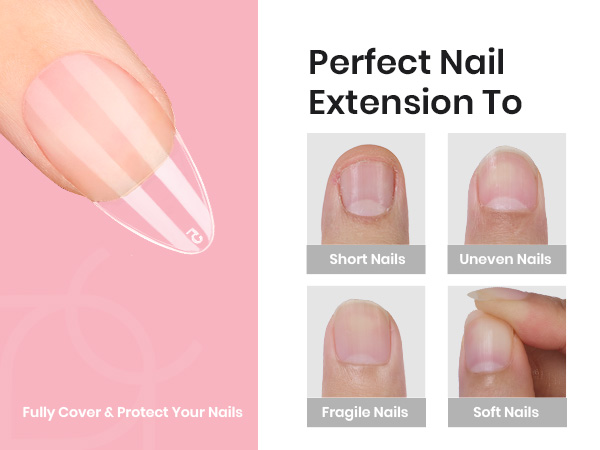 Gel Nail Tips Almond Short Summer Nails