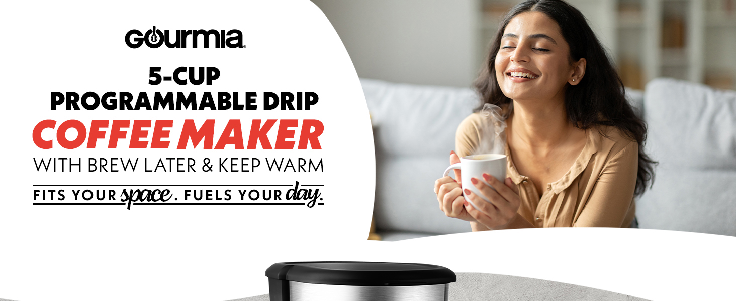 gourmi programmable drop coffee brew later keep warm enjoying coffee