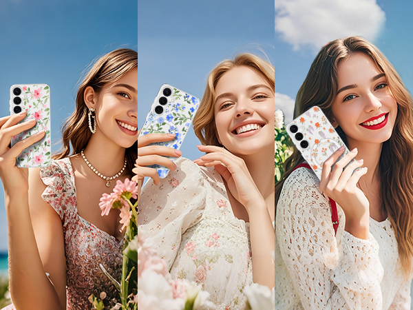 4(9)-spring style flower leaves case for samsung magnetic case