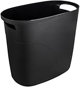 JiatuA Plastic Small Trash Can Slim Waste Basket with Handles 3.2 Gallon Narrow Garbage Container...