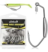 Dovesun 12PCS Weighted Swimbait Hooks Weighted Fishing Hooks Saltwater Freshwater Worm Weedless H...