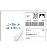 Jayard Half Sheet Shipping Labels, 2 Per Page Self Adhesive Mailing Labels Shipping Address Label...