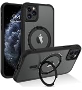 BENTOBEN for Magnetic iPhone 11 Pro Max Phone Case [Compatible with MagSafe] Rotatable Ring Holde...