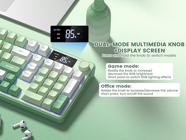 DUAL-MODE MULTIMEDIA KNOB+DISPLAY SCREEN
