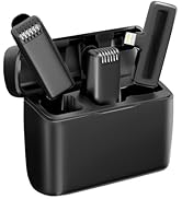 2-in-1 Wireless Lavalier Microphone for iPhone iPad with Charging Case - Mini Microphone Lapel Mi...