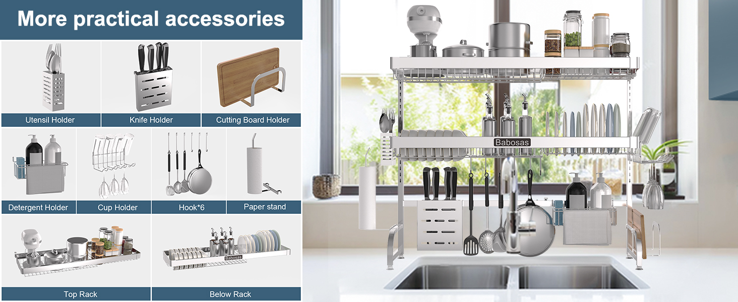 over the sink dish rack