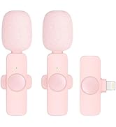 2 Pack Professional Wireless Lavalier Microphone for iPhone iPad (iPhone 14 and Below), Lapel Mic...