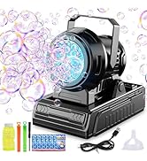 SHCKE Automatic Bubble Machine 10 Holes Bubble Blower,Plug in or Battery Operated Portable Bubble...