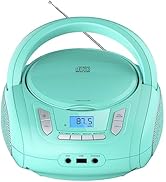 Portable CD Player Boombox with Bluetooth,FM Radio,USB MP3 Playback,CD Players for Home or Outdoo...