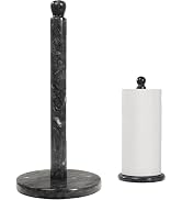 Handmade Marble Paper Towel Holder - 12" Upright Paper Roll Dispenser with Heavy Non-Slip Base fo...