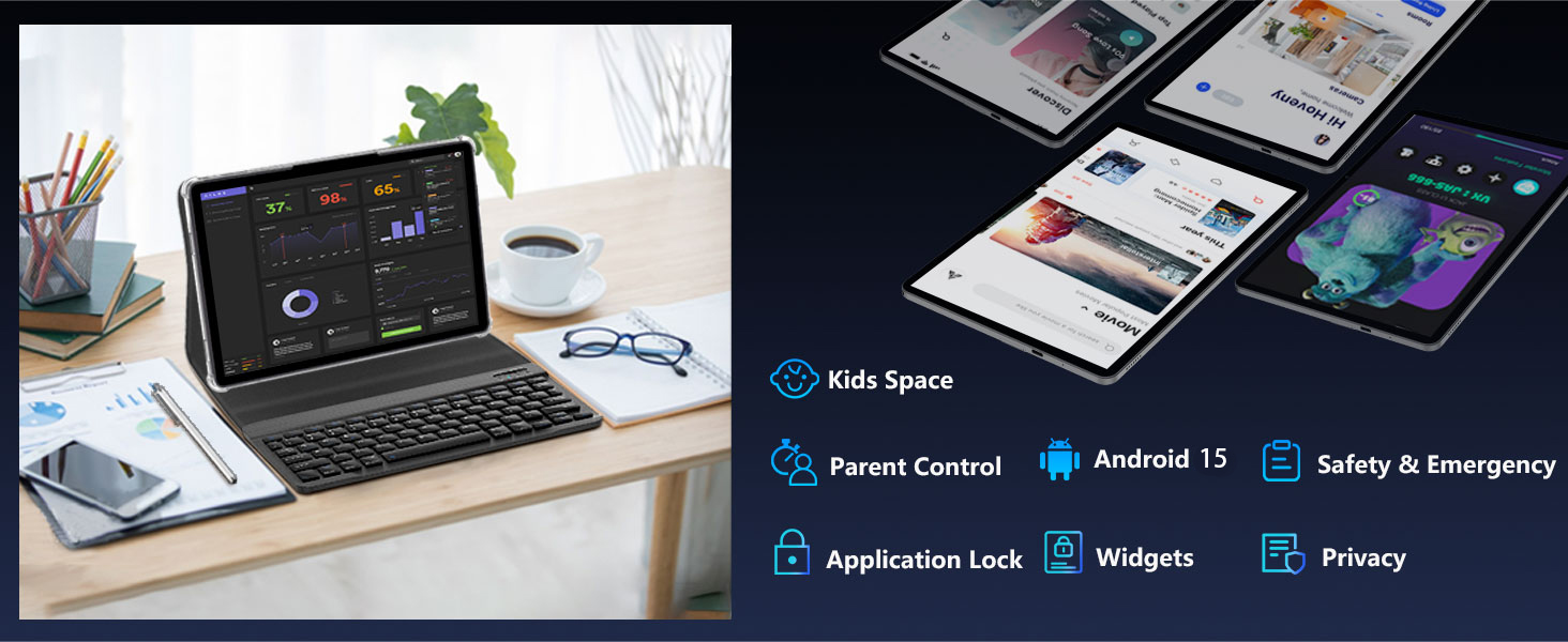 2 in 1 Tablet with Keyboard