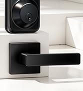 Veise Keyless Entry Door Lock with 2 Lever Handles, Electronic Backlit Keypad Deadbolt Set for Fr...