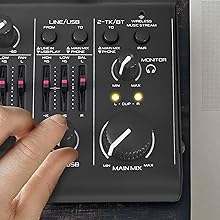 3 Channel Bluetooth Audio Mixer - DJ Sound Controller Interface with USB Soundcard for
