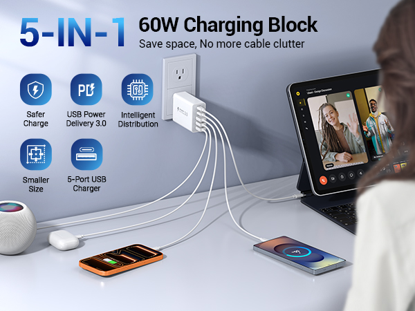 USB Wall Charger Block