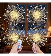 4 PCS Firework Lights, Christmas Decorations String Lights, Led Lights, 8 Modes Rechargeable Batt...