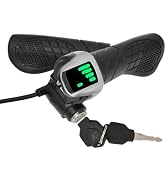 AaiLucky Electric Bike Throttle with LCD Display, 36V Half Twist Throttle Grip with Key Lock for ...