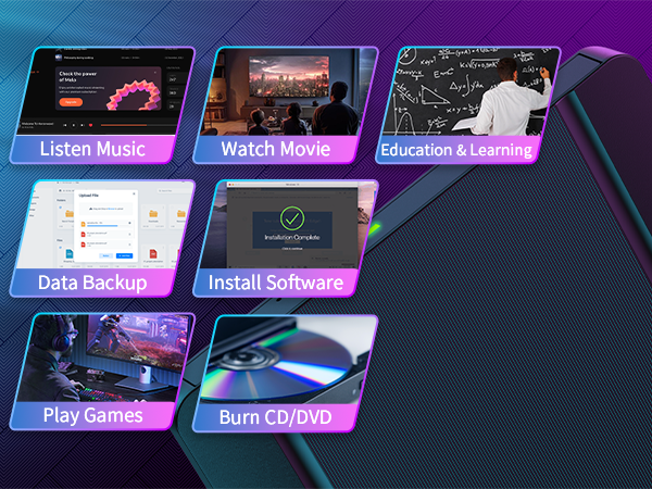 External CD/DVD Drive for Laptop, Ultra-Slim