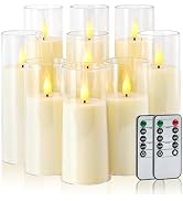 Amagic Ivory Flameless Candles with Remote, Battery Operated Candles with Timer, Acrylic Plexigla...
