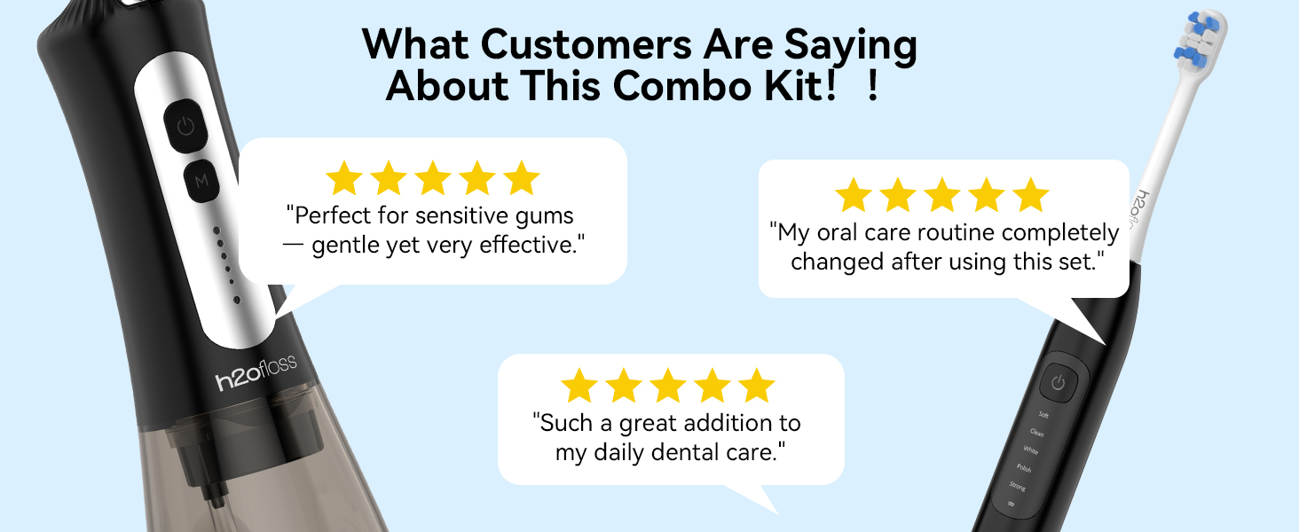 h2ofloss electric toothbrush and water flosser combo