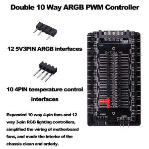 3 Pin ARGB Fan Hub &amp; 4 Pin PWM Splitter