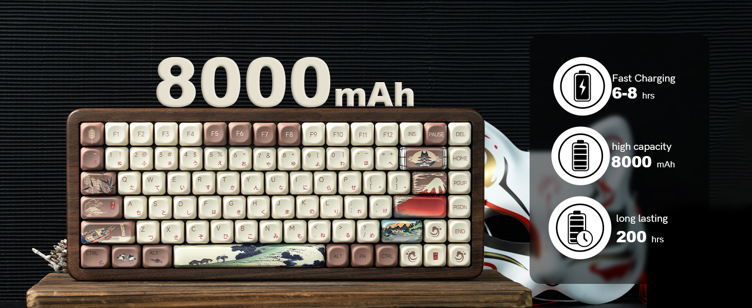 75% Wireless Mechanical Keyboard with QMK/VIA, WD75 V2 Retro Creamy Gaming Keyboard