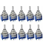 10 Pieces of 6A/125V 3A/250V ON/Off/ON 3-Terminal 3-Position SPDT Toggle Switch with Single Conne...